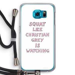 CaseCompany Christian Grey: Samsung Galaxy S6 Transparant Hoesje met koord
