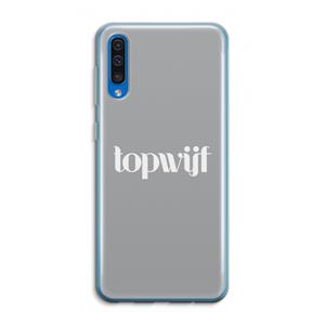 CaseCompany Topwijf Grijs Wit: Samsung Galaxy A50 Transparant Hoesje