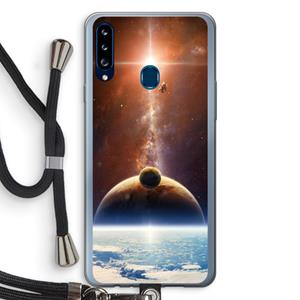 CaseCompany Omicron 2019: Samsung Galaxy A20s Transparant Hoesje met koord