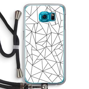 CaseCompany Geometrische lijnen zwart: Samsung Galaxy S6 Transparant Hoesje met koord