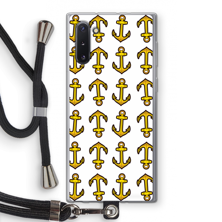 CaseCompany Musketon Anchor: Samsung Galaxy Note 10 Transparant Hoesje met koord