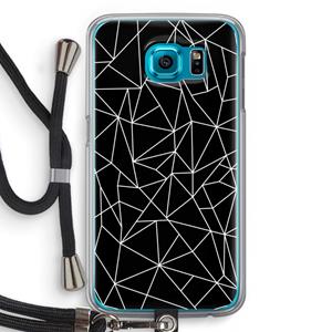CaseCompany Geometrische lijnen wit: Samsung Galaxy S6 Transparant Hoesje met koord