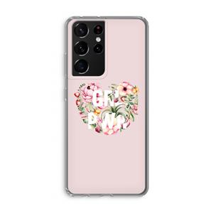 CaseCompany GRL PWR Flower: Samsung Galaxy S21 Ultra Transparant Hoesje
