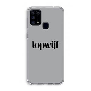 CaseCompany Topwijf Grijs Zwart: Samsung Galaxy M31 Transparant Hoesje