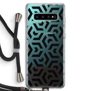 CaseCompany Crazy pattern: Samsung Galaxy S10 Plus Transparant Hoesje met koord