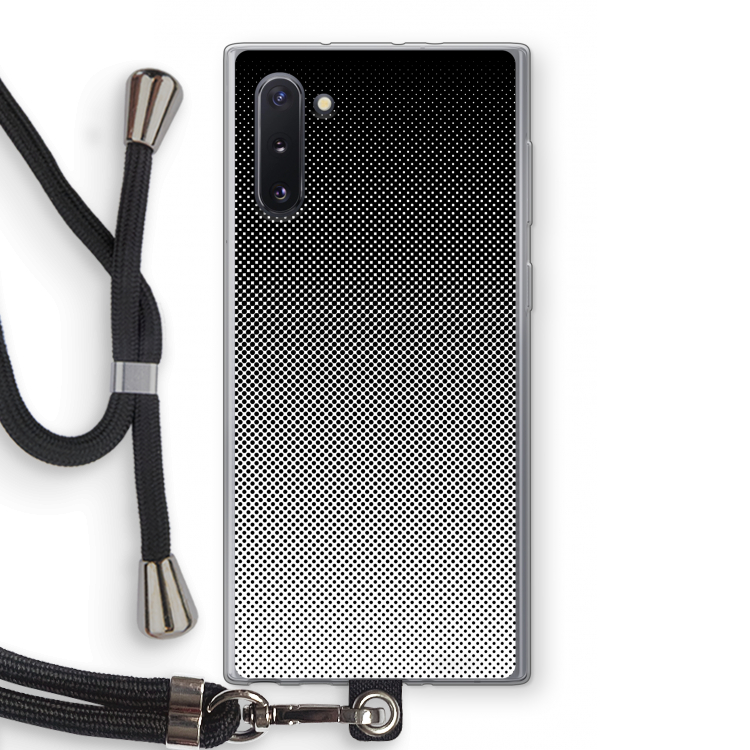 CaseCompany Musketon Halftone: Samsung Galaxy Note 10 Transparant Hoesje met koord