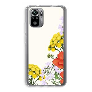 CaseCompany Wilde bloemen: Xiaomi Redmi Note 10S Transparant Hoesje