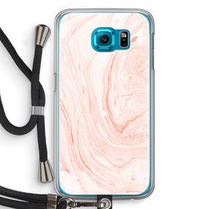 CaseCompany Peach bath: Samsung Galaxy S6 Transparant Hoesje met koord