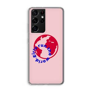 CaseCompany Run The World: Samsung Galaxy S21 Ultra Transparant Hoesje
