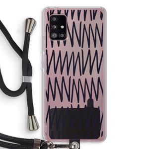 CaseCompany Marrakech Zigzag: Samsung Galaxy A51 5G Transparant Hoesje met koord
