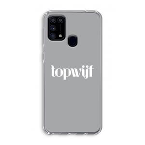 CaseCompany Topwijf Grijs Wit: Samsung Galaxy M31 Transparant Hoesje