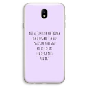 CaseCompany Zelfvertrouwen: Samsung Galaxy J7 (2017) Transparant Hoesje