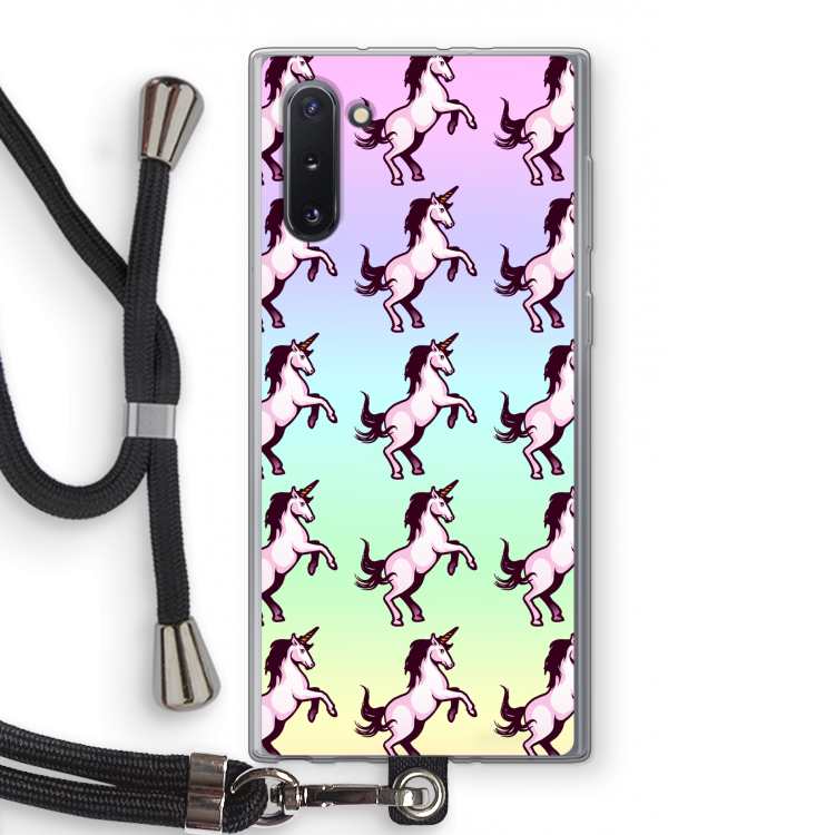 CaseCompany Musketon Unicorn: Samsung Galaxy Note 10 Transparant Hoesje met koord