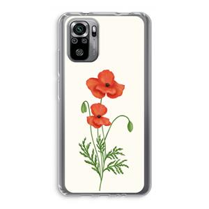 CaseCompany Red poppy: Xiaomi Redmi Note 10S Transparant Hoesje