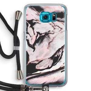 CaseCompany Roze stroom: Samsung Galaxy S6 Transparant Hoesje met koord
