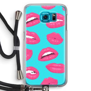 CaseCompany Bite my lip: Samsung Galaxy S6 Transparant Hoesje met koord