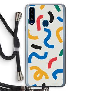 CaseCompany Illustratieve pop 2: Samsung Galaxy A20s Transparant Hoesje met koord