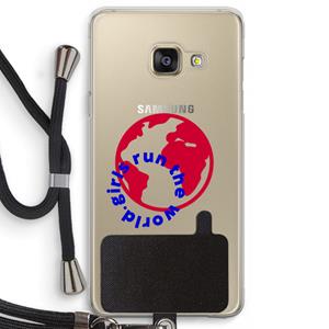 CaseCompany Run The World: Samsung Galaxy A3 (2016) Transparant Hoesje met koord