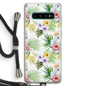 CaseCompany Gele kuif: Samsung Galaxy S10 Plus Transparant Hoesje met koord