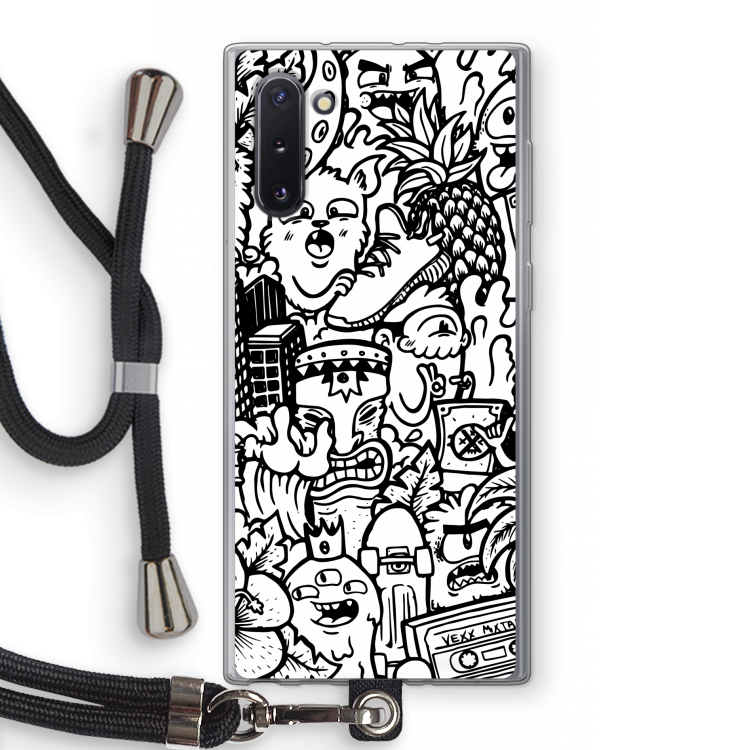 CaseCompany Vexx Mixtape #2: Samsung Galaxy Note 10 Transparant Hoesje met koord