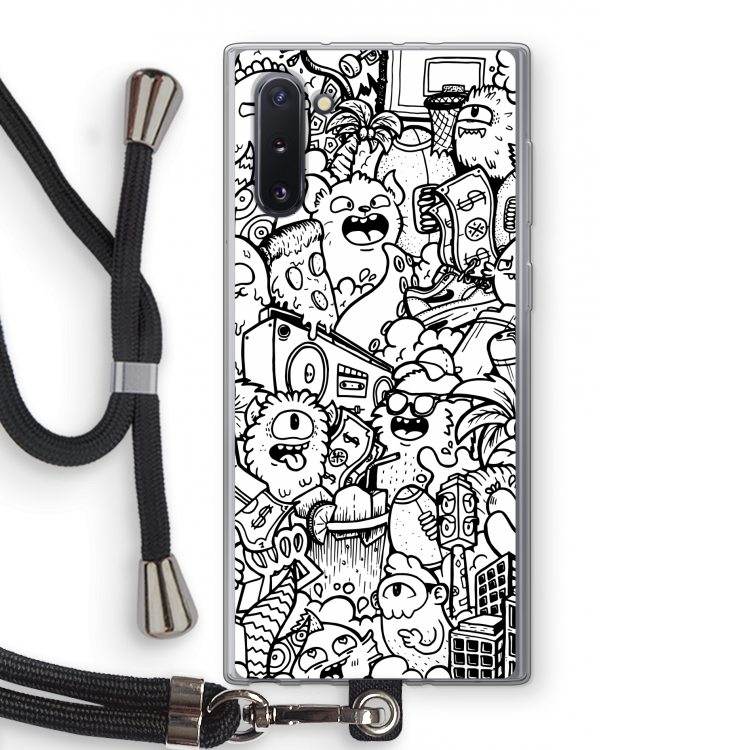 CaseCompany Vexx City #2: Samsung Galaxy Note 10 Transparant Hoesje met koord