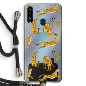 CaseCompany Luipaard: Samsung Galaxy A20s Transparant Hoesje met koord