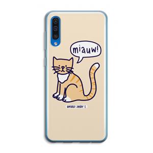 CaseCompany Miauw: Samsung Galaxy A50 Transparant Hoesje