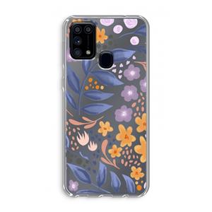 CaseCompany Flowers with blue leaves: Samsung Galaxy M31 Transparant Hoesje