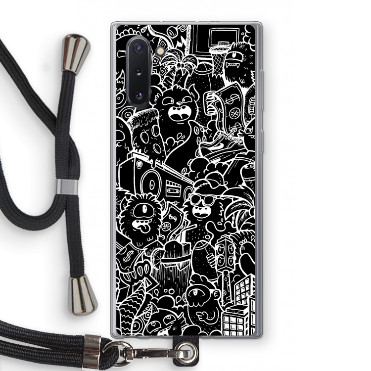 CaseCompany Vexx Black City : Samsung Galaxy Note 10 Transparant Hoesje met koord