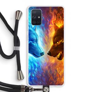 CaseCompany Fire & Ice: Samsung Galaxy A71 Transparant Hoesje met koord