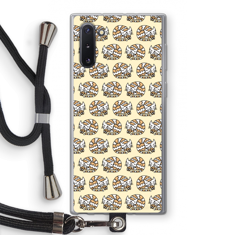 CaseCompany Slapende poes: Samsung Galaxy Note 10 Transparant Hoesje met koord