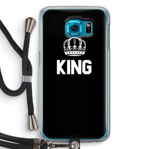 CaseCompany King zwart: Samsung Galaxy S6 Transparant Hoesje met koord