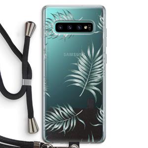 CaseCompany Simple leaves: Samsung Galaxy S10 Plus Transparant Hoesje met koord