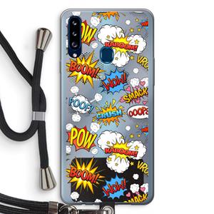 CaseCompany Pow Smack: Samsung Galaxy A20s Transparant Hoesje met koord