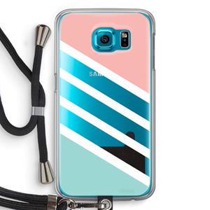 CaseCompany Strepen pastel: Samsung Galaxy S6 Transparant Hoesje met koord