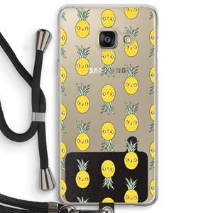 CaseCompany Ananas: Samsung Galaxy A3 (2016) Transparant Hoesje met koord