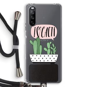 CaseCompany I love cacti: Sony Sony Xperia 10 III Transparant Hoesje met koord