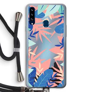 CaseCompany Tropisch: Samsung Galaxy A20s Transparant Hoesje met koord
