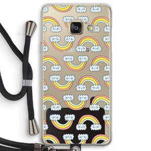 CaseCompany Regenboog: Samsung Galaxy A3 (2016) Transparant Hoesje met koord