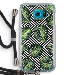 CaseCompany Geometrische jungle: Samsung Galaxy S6 Transparant Hoesje met koord
