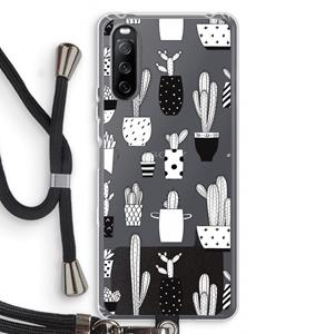 CaseCompany Cactusmotief: Sony Sony Xperia 10 III Transparant Hoesje met koord