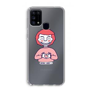 CaseCompany Hartje: Samsung Galaxy M31 Transparant Hoesje
