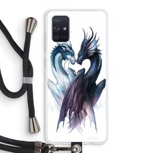 CaseCompany Yin Yang Dragons: Samsung Galaxy A71 Transparant Hoesje met koord