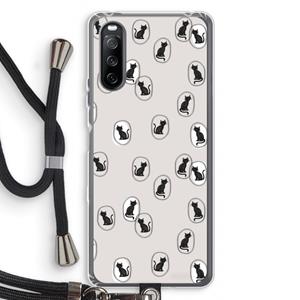 CaseCompany Miauw: Sony Sony Xperia 10 III Transparant Hoesje met koord