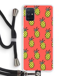 CaseCompany Ananas: Samsung Galaxy A71 Transparant Hoesje met koord
