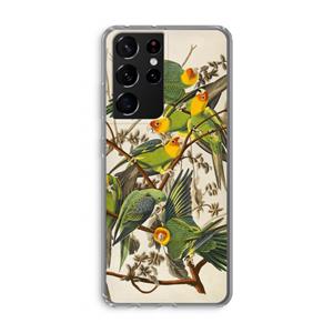CaseCompany Carolinaparkiet: Samsung Galaxy S21 Ultra Transparant Hoesje