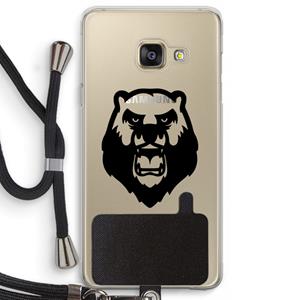 CaseCompany Angry Bear (black): Samsung Galaxy A3 (2016) Transparant Hoesje met koord