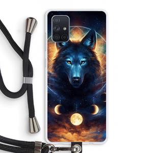 CaseCompany Wolf Dreamcatcher: Samsung Galaxy A71 Transparant Hoesje met koord