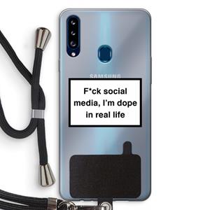 CaseCompany I'm dope: Samsung Galaxy A20s Transparant Hoesje met koord