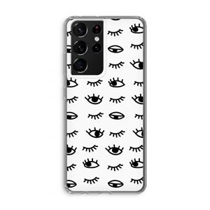 CaseCompany Eye pattern #2: Samsung Galaxy S21 Ultra Transparant Hoesje